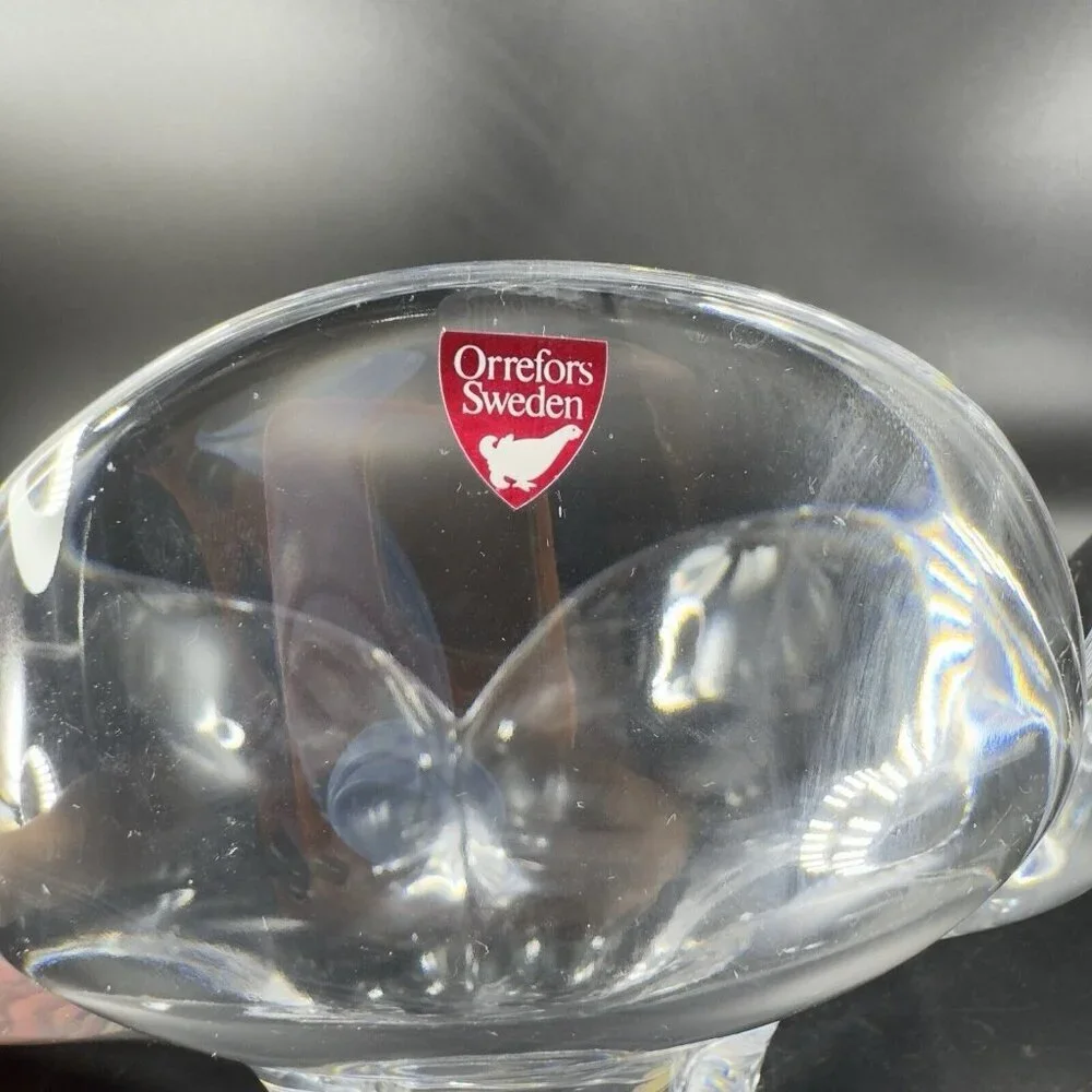 Vintage Orrefors Clear Tulip Petal Flower Shaped Bowl Dish Centerpiece W Label‎